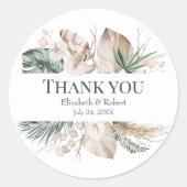 Sticker Mariage de l'orchidée tropicale Monstera (Devant)