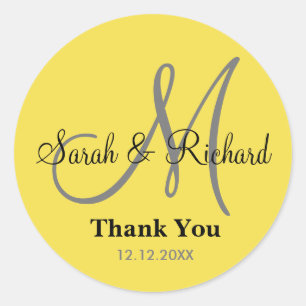 Sticker Mariage de Merci jaune