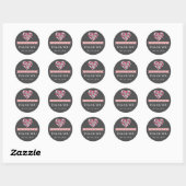 Sticker Mariage de Merci rose et gris (Feuille)