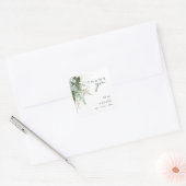 Sticker Mariage de Merci vert et feuille d'or (Enveloppe)