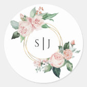 Sticker Mariage de Monogramme blanc flou (Devant)