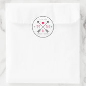 Sticker Mariage de Monogramme de Coeur et Flèche r (Sac)
