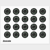 Sticker Mariage de Monogramme noir de verdure mode (Feuille)