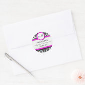 Sticker Mariage de monogramme noir et rose (Enveloppe)