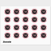 Sticker Mariage de Monogramme Rose (Feuille)