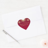 Sticker Mariage de Parties scintillant rouge or (Enveloppe)