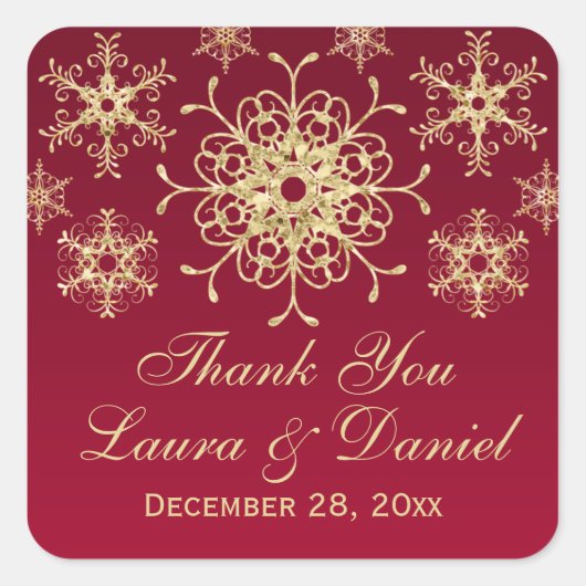 Sticker Mariage de Parties scintillant rouge or (Devant)