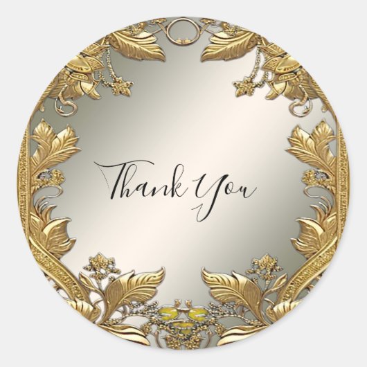 Sticker Mariage de phoque floral or (Devant)