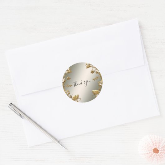 Sticker Mariage de phoque orné d'or blanc (Enveloppe)