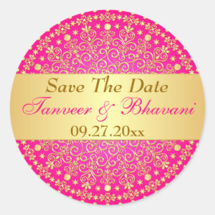 Sticker Mariage de points, Scrolls d'or rose compl