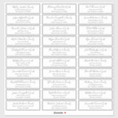 Sticker Mariage de script moderne nom d'invité adresse (Feuille)