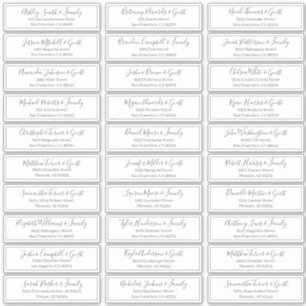 Sticker Mariage de script moderne nom d'invité adresse