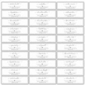 Sticker Mariage de script noir et blanc Adresse du client (Devant)