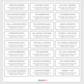 Sticker Mariage de typographie moderne adresse blanche (Feuille)