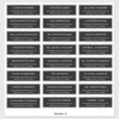 Sticker Mariage de typographie moderne adresse invité noir (Feuille)