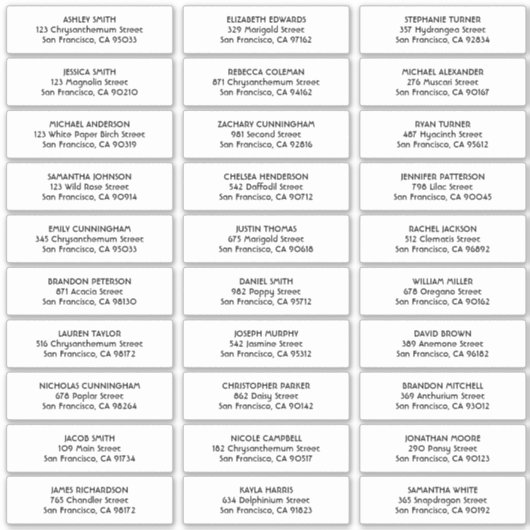 Sticker Mariage de typographie simple Nom d'hôte Adresse (Devant)