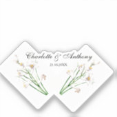 Sticker Mariage Élégant Créatif Floral Blanc Chic (Recto)