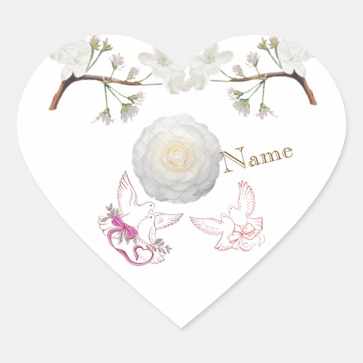 Sticker Mariage élégant en forme de coeur avec des (Devant)