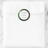 Sticker Mariage Elegant Green Agate Gold Parties s (Sac)