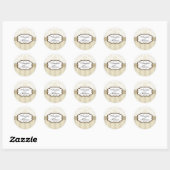 Sticker Mariage en bande de Damas beige (Feuille)