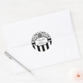 Sticker Mariage en bande noire blanc Damask (Enveloppe)