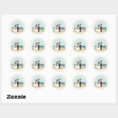 Sticker Mariage en bord de plage (Feuille)