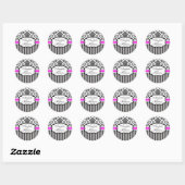 Sticker Mariage en damas noir et rose (Feuille)
