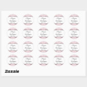 Sticker Mariage en dentelle rose et blanc (Feuille)