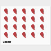 Sticker Mariage en forme de coeur rouge-blanc (Feuille)