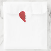 Sticker Mariage en forme de coeur rouge-blanc (Sac)