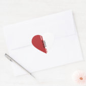 Sticker Mariage en forme de coeur rouge-blanc (Enveloppe)
