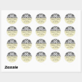 Sticker Mariage en ivoire Damask (Feuille)