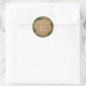 Sticker Mariage en papier Kraft rustique vert (Sac)