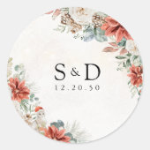 Sticker Mariage en Pinecone rouge hiver (Devant)