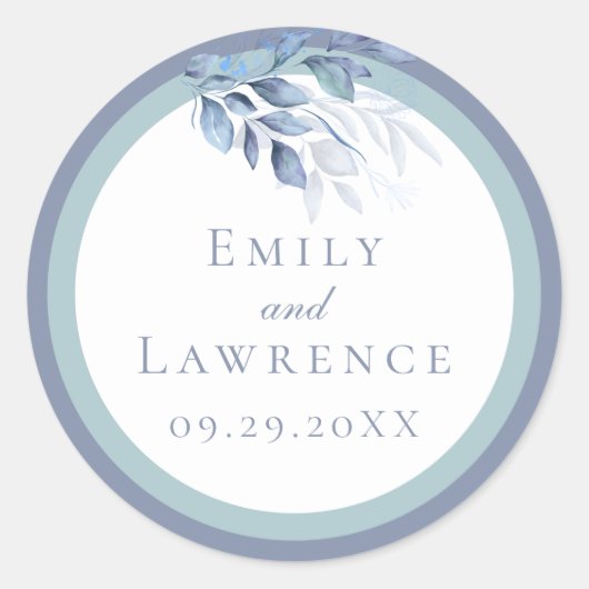 Sticker Mariage Eucalyptus bleu ardoise (Devant)