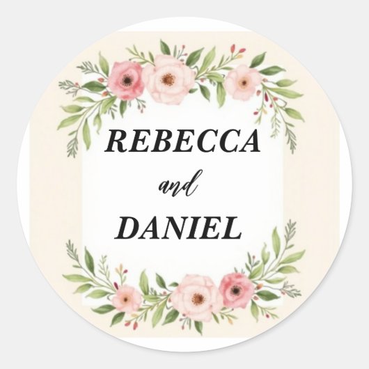 Sticker Mariage Eucalyptus vert personnalisé - (Devant)
