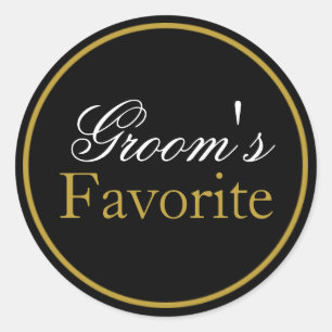 Sticker Mariage favori de Groom blanc Black Gold