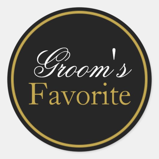 Sticker Mariage favori de Groom blanc Black Gold (Devant)