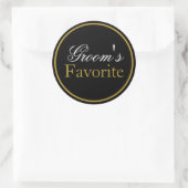 Sticker Mariage favori de Groom blanc Black Gold (Sac)