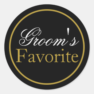 Sticker Mariage favori de Groom Blush Black Gold