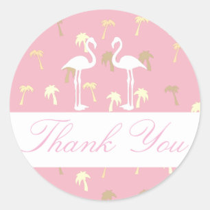 Sticker Mariage Flamant rose Palm Trees