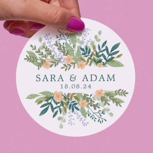 Sticker Mariage floral