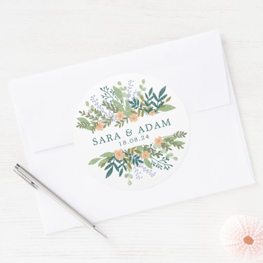 Sticker Mariage floral (Enveloppe)