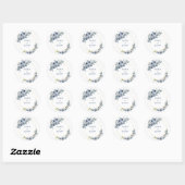 Sticker Mariage floral bleu-blanc Dusty (Feuille)