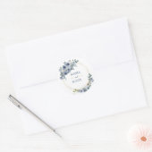 Sticker Mariage floral bleu-blanc Dusty (Enveloppe)