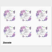 Sticker Mariage Floral Papillons personnalisés (Feuille)