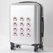 Sticker Mariage floral rose et violet (Sur valise)