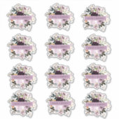 Sticker Mariage floral rose et violet (Devant)