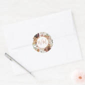 Sticker Mariage Floral Terracotta Monogram Étiquet (Enveloppe)