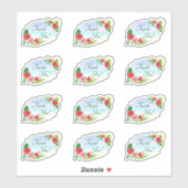 Sticker Mariage floral tropical géométriqueMerci (Feuille)